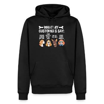 Hundefriseur - Männer Premium Bio Hoodie - Schwarz - Vorne - Nico (187cm)