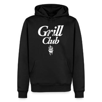 Grill Club - Sweat à capuche Premium bio Homme - noir - Devant - Nico (187cm)