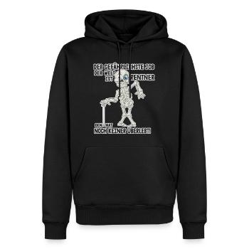 Gefährlichster Job Skeleton | Rentner, Pension - Männer Premium Bio Hoodie - Schwarz - Vorne - Nico (187cm)