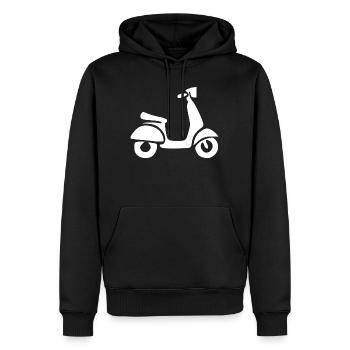 Scooter White Bike Biker Cadeau - Sweat à capuche Premium bio Homme - noir - Devant - Nico (187cm)