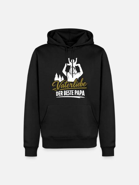 Vaterliebe Der Beste Papa - Männer Premium Bio Hoodie - Schwarz