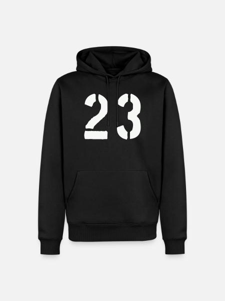 23_zahl - Männer Premium Bio Hoodie - Schwarz