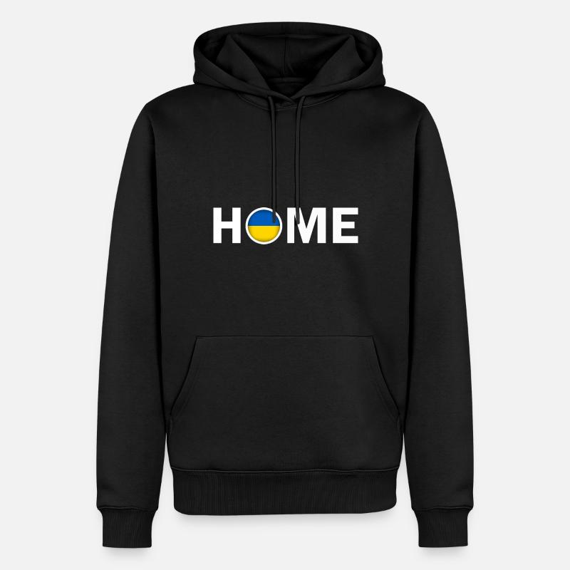 Accueil Ukraine Drapeau - Sweat à capuche Premium bio Homme - noir