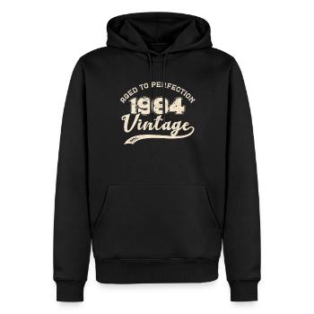 1984 BC Vieilli à la perfection - 1984 Cadeau d’anniversaire - Sweat à capuche Premium bio Homme - noir - Devant - Nico (187cm)