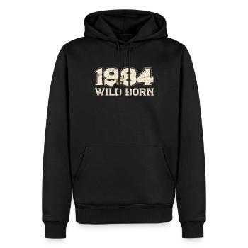 1984 BC Wild geboren - 1984 Geburtstagsgeschenk - Männer Premium Bio Hoodie - Schwarz - Vorne - Nico (187cm)