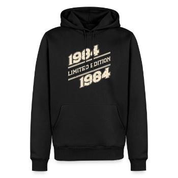 1984 BC Limitierte Auflage - 1984 Geburtstagsgeschenk - Männer Premium Bio Hoodie - Schwarz - Vorne - Nico (187cm)
