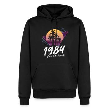 1984 SW né dans la légende - 1984 Cadeau d’anniversaire - Sweat à capuche Premium bio Homme - noir - Devant - Nico (187cm)