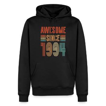 ST Awesome depuis 1994 - 1994 Cadeau d’anniversaire - Sweat à capuche Premium bio Homme - noir - Devant - Nico (187cm)
