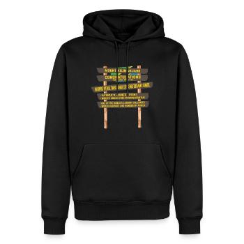 Kilimandscharo - Uhuru Peak Schild - Männer Premium Bio Hoodie - Schwarz - Vorne - Nico (187cm)