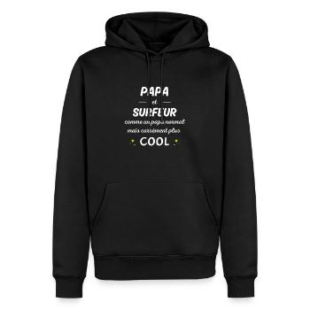 papa et surfeur papa normal plus cool - Sweat à capuche Premium bio Homme - noir - Devant - Nico (187cm)