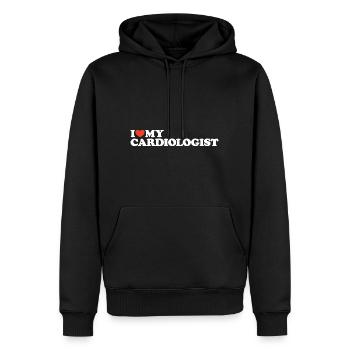 I love my Cardiologist Heart Shirt - Men’s Premium Organic Hoodie - black - Front - Nico (187cm)