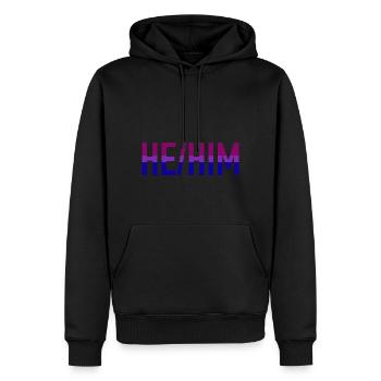 Il lui Pronom Bi Fierté Drapeau LGBT Bisexuel - Sweat à capuche Premium bio Homme - noir - Devant - Nico (187cm)