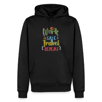 Voyage - Sweat à capuche Premium bio Homme - noir - Devant - Nico (187cm)