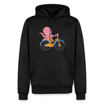 OCTOPUS SUR BIKE FUNNY T-SHIRT KIDS MEN - Sweat à capuche Premium bio Homme - noir - Devant - Nico (187cm)