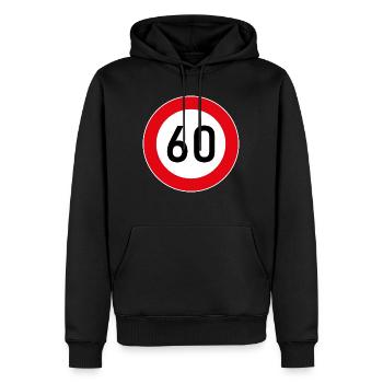 Pace 60 - Men’s Premium Organic Hoodie - black - Front - Nico (187cm)