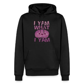 action de grâces - Sweat à capuche Premium bio Homme - noir - Devant - Nico (187cm)