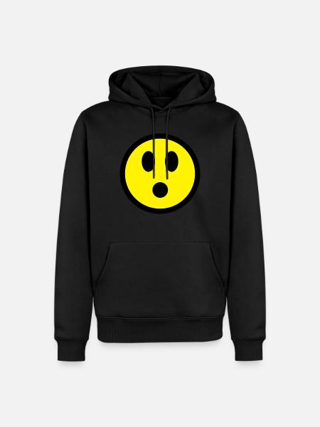 Smiley T-shirt - Männer Premium Bio Hoodie - Schwarz