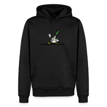 Knoblauch Knobi Knofi Lauch Zwiebel Geschenk - Männer Premium Bio Hoodie - Schwarz - Vorne - Nico (187cm)