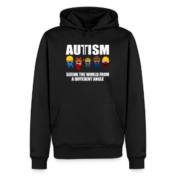 TShirt cadeau de sensibilisation à l'autisme - Sweat à capuche Premium bio Homme - noir - Devant - Nico (187cm)