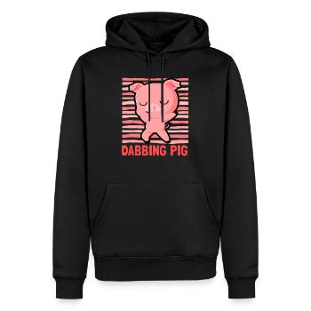 Pig is dancing and posing Dabbing Pig - Men’s Premium Organic Hoodie - black - Front - Nico (187cm)