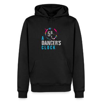 TAENZER UHR LUSTIGER TANZ SPRUCH GESCHENKIDEE - Männer Premium Bio Hoodie - Schwarz - Vorne - Nico (187cm)
