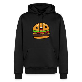 Burger - Sweat à capuche Premium bio Homme - noir - Devant - Nico (187cm)