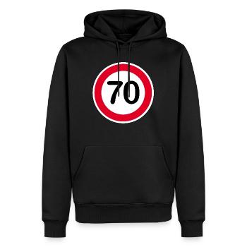 70 - Sweat à capuche Premium bio Homme - noir - Devant - Nico (187cm)