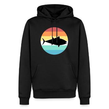 Thon - Sweat à capuche Premium bio Homme - noir - Devant - Nico (187cm)