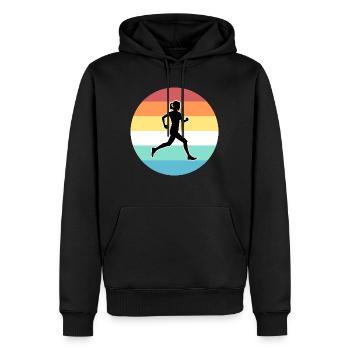 Joggen - Männer Premium Bio Hoodie - Schwarz - Vorne - Nico (187cm)