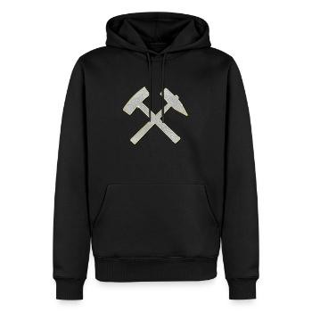 Glück Auf! Logo Schlägel und Eisen Schmuck Bling - Männer Premium Bio Hoodie - Schwarz - Vorne - Nico (187cm)