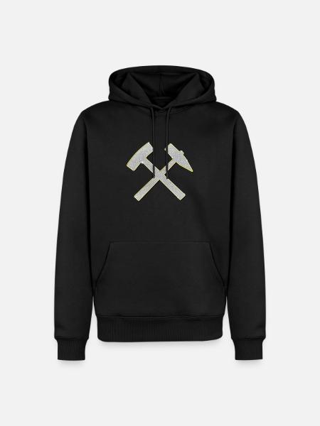 Glück Auf! Logo Schlägel und Eisen Schmuck Bling - Männer Premium Bio Hoodie - Schwarz