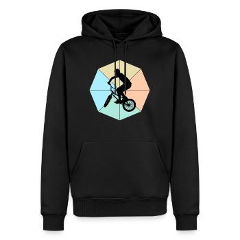 BMX - Männer Premium Bio Hoodie - Schwarz - Vorne - Nico (187cm)