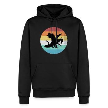 dragon - Sweat à capuche Premium bio Homme - noir - Devant - Nico (187cm)