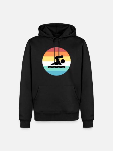 Schwimmen - Männer Premium Bio Hoodie - Schwarz