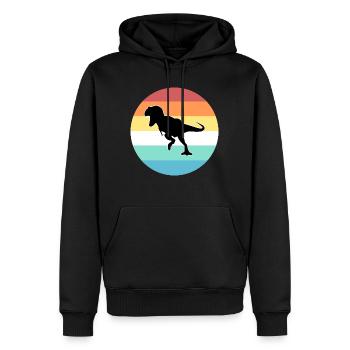 T-Rex - Männer Premium Bio Hoodie - Schwarz - Vorne - Nico (187cm)
