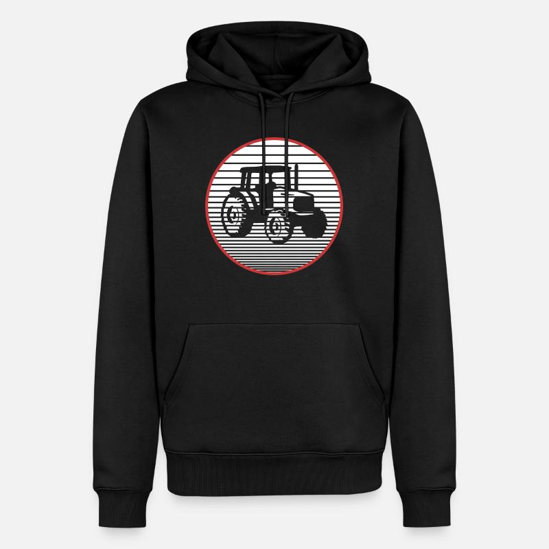 Traktor - Männer Premium Bio Hoodie - Schwarz