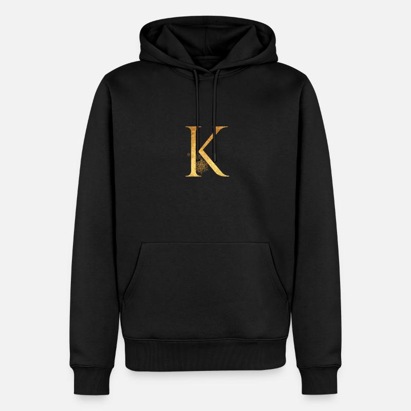 Anfangsbuchstabe K - Männer Premium Bio Hoodie - Schwarz