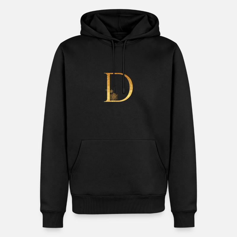 Anfangsbuchstabe D - Männer Premium Bio Hoodie - Schwarz