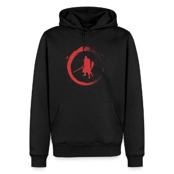 Ritter - Männer Premium Bio Hoodie - Schwarz - Vorne - Nico (187cm)