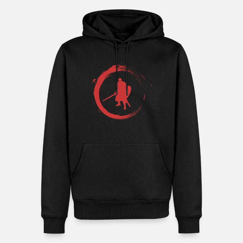 Ritter - Männer Premium Bio Hoodie - Schwarz