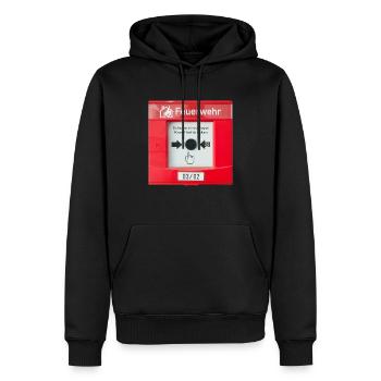 Feuerwehr Knopf - Männer Premium Bio Hoodie - Schwarz - Vorne - Nico (187cm)