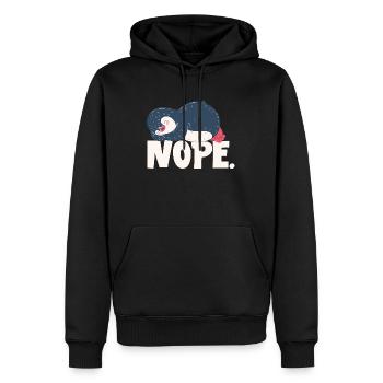 NOPE - Sweat à capuche Premium bio Homme - noir - Devant - Nico (187cm)