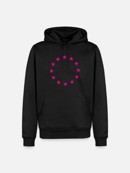Europe Flag European Union Pink Logo Flag - Men’s Premium Organic Hoodie - black