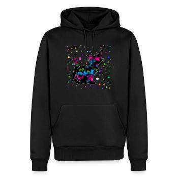 cat - Men’s Premium Organic Hoodie - black - Front - Nico (187cm)