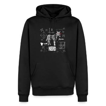 Donkey horse nerd math bookworm nerdyT shirt - Men’s Premium Organic Hoodie - black - Front - Nico (187cm)