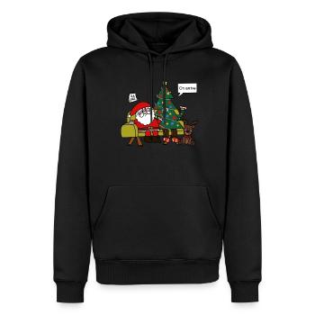 Santa Claus we arrive - Men’s Premium Organic Hoodie - black - Front - Nico (187cm)