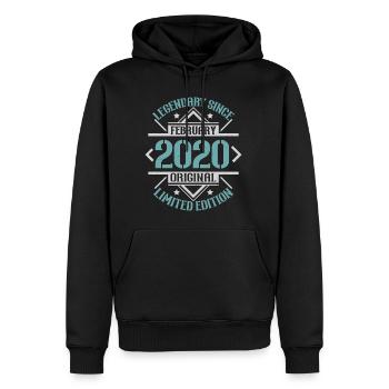 Legendär seit Januar 2020 limitierte Edition - Männer Premium Bio Hoodie - Schwarz - Vorne - Nico (187cm)