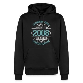 Légendaire depuis Février 2008 édition limitée - Sweat à capuche Premium bio Homme - noir - Devant - Nico (187cm)