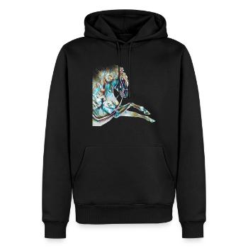 Dessin de cheval coloré | Cadeau - Sweat à capuche Premium bio Homme - noir - Devant - Nico (187cm)