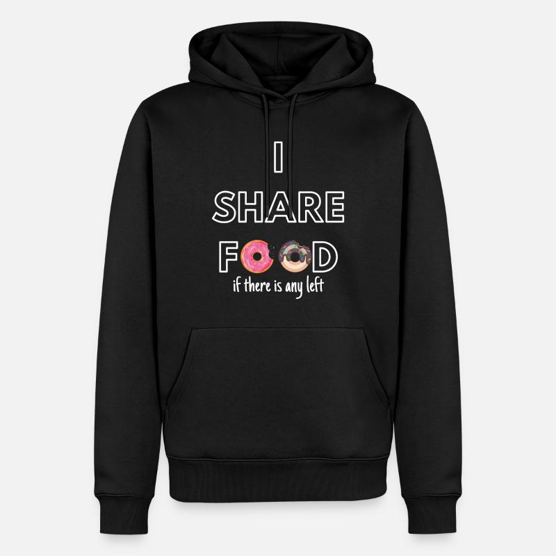 ICH TEILE ESSEN - Männer Premium Bio Hoodie - Schwarz